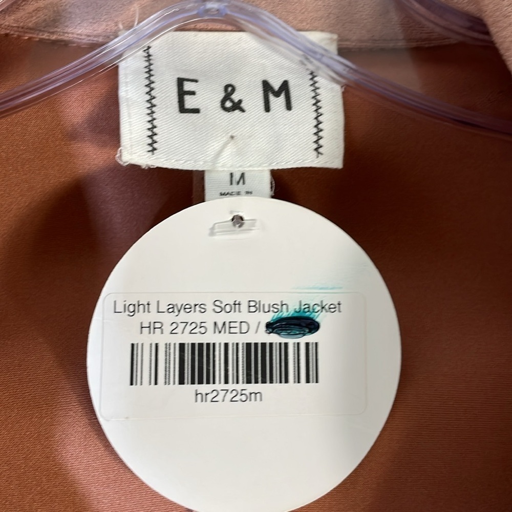 🎉🎉🎉Host Pick 🎊🎊🎊NWT. Boho E & M Faux Leather Moto Jacket Soft Blush. Medium - Picture 3 of 12